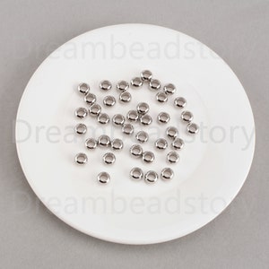 20-500 Pcs Large Hole Stainless Steel Non Tarnish Spacer Beads/ Lots Plain Seamless Beads for Jewelry Making (4mm 5mm 6mm Hole)