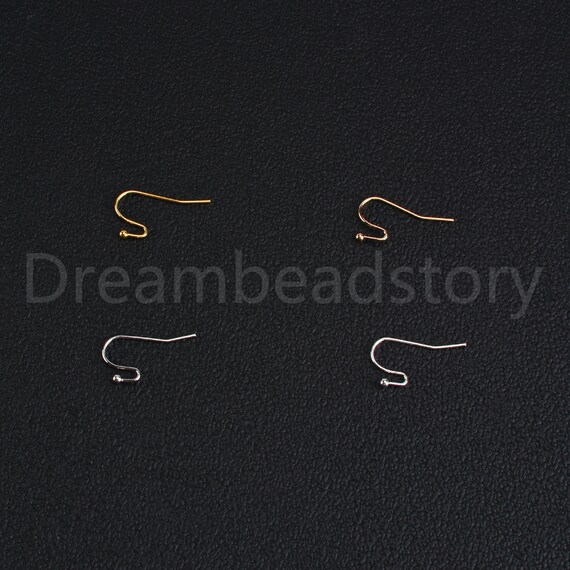 Buy 200-5000 Pcs Earring Hooks White Gold/ KC Gold/ Gold/ Silver