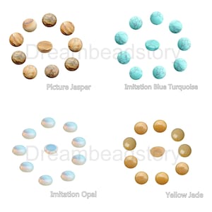 20 Stück 4-25mm natürliche Edelstein Cabochon für Schmuckherstellung Runde 4mm 6mm 8mm 10mm 12mm 14mm 16mm 18mm 20mm Cabochons ohne Loch Bild 9