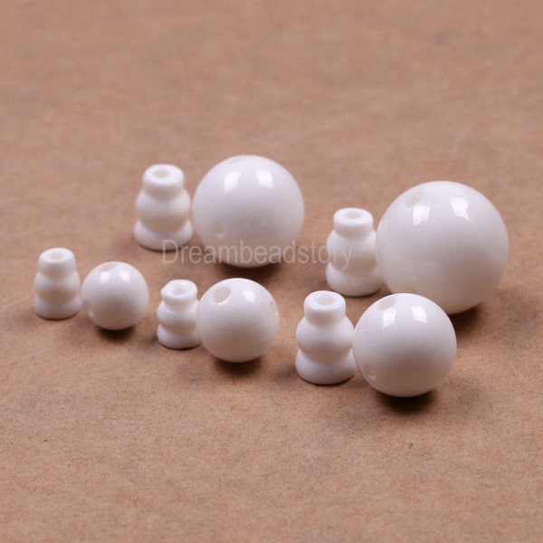 2-50 Pcs Loose Guru Beads for Jewelry Making 8 10 12 14mm Natural White Tridacna Stone Guru Beads Set Lots Wholesale