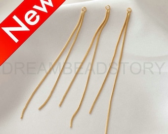 Lange bedels met kwastje - hanger met kwastje ketting - 14K / 18K echt goud/witgoud verguld messing