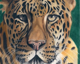 Leopard Art Print, Wildlife Decor, Exotic Animal Art - Fine Art Giclee Print of an Original Pawstel