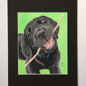 Puppy Art Print, Black Lab Puppy Art, Labrador Retriever Art, Dog Lover Gift, Dog Decor - Fine Art Giclee Print of an Original Pawstel image 2