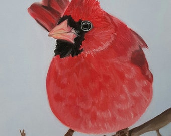 Cardinal Art Print, Bird Decor, Bird Gift, Winter Art - Fine Art Giclee Print of an Original Pawstel