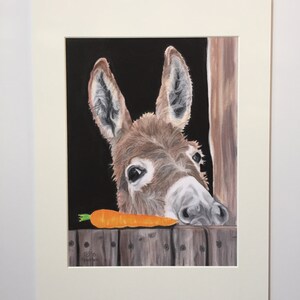 Donkey Art Print Carrot Art Donkey Decor  Fine Art Giclee image 2