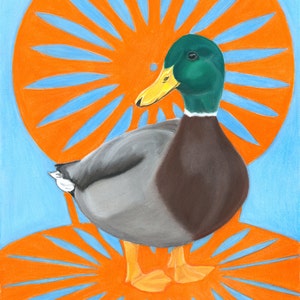 Duck Art Print, Memorial Union Terrace Mallard Duck Art,  UW Madison Wisconsin Art, WI Decor - Fine Art Giclee Print of an Original Pawstel