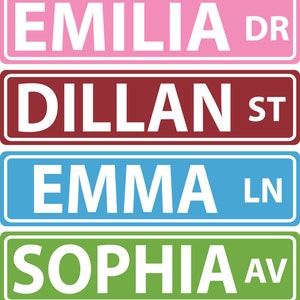 Personalized Street Sign Decal Wall Mural, Road Sign, Kids Room Vinyl Wall Art, Birthday Gift, Childs Room Decor, Man Cave