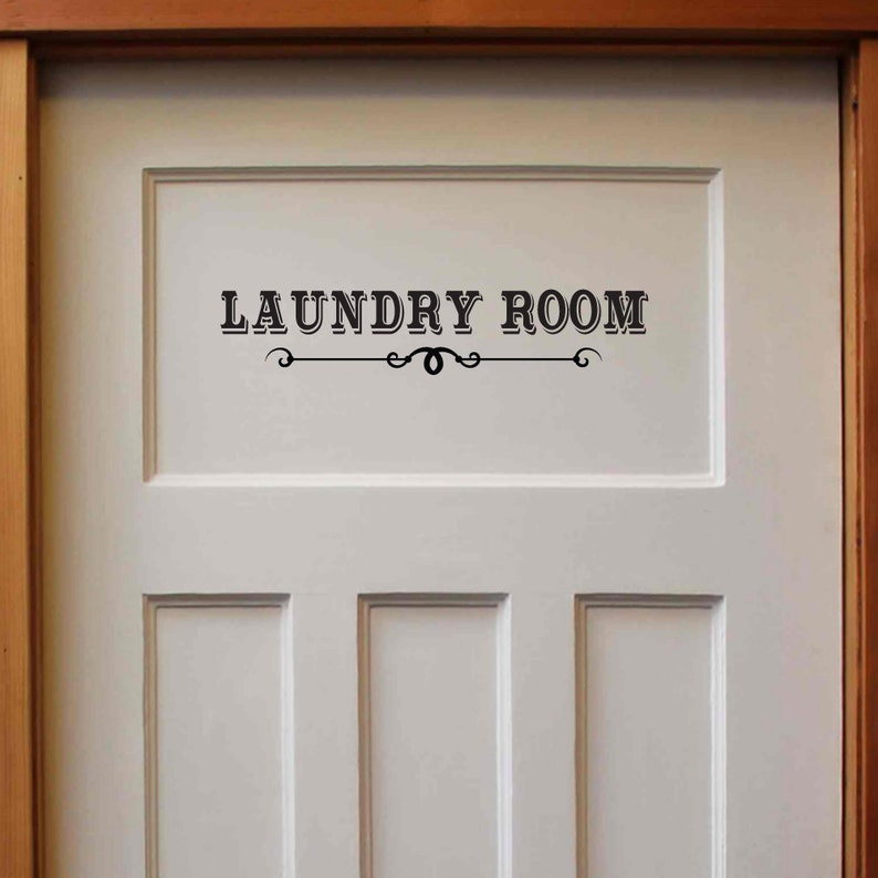 Laundry Room Door Decal Victorian Style Personalized Vinyl Etsy