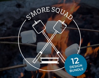 S'more Squad bundle svg, Funny s’more camping saying, toasting marshmallows design, s’more team svg, campfire chocolate svg, camping quote
