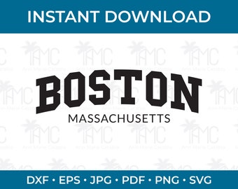 Boston SVG tshirt design, Boston, Massachusetts svg cut file, Boston gift for her and him, Cut file to make gift for Boston sports fan