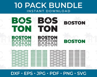Boston SVG Bundle, Boston Shamrock svg, Boston Sports fan, Green and Black cricut design file, Irish and Shamrock design, Beantown pattern,