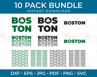 Boston SVG Bundle | Boston | Boston Life | Green and Black