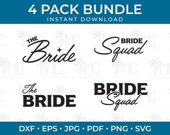 Bruid SVG, Bride Squad SVG, ontwerp vrijgezellenfeest en bruidsmeisje, digitaal bestand Bride Squad voor Cricut en Silhouette