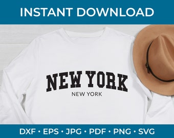 New York SVG Cut File for Cricut, New York minimalist text Digital Download, New York sports png cut file