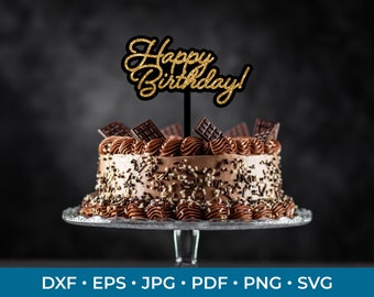 Happy Birthday Cake Topper SVG, Birthday cupcake topper, It's my birthday topper, birthday cake topper cut file,  boy birthday cake topper