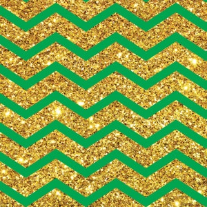 GOLD & GREEN CHEVRON Digital Paper, Buy 2 Get 1 Free, Free Commercial Use for Small Business, scrapbook, glitter, background, green chevron image 5