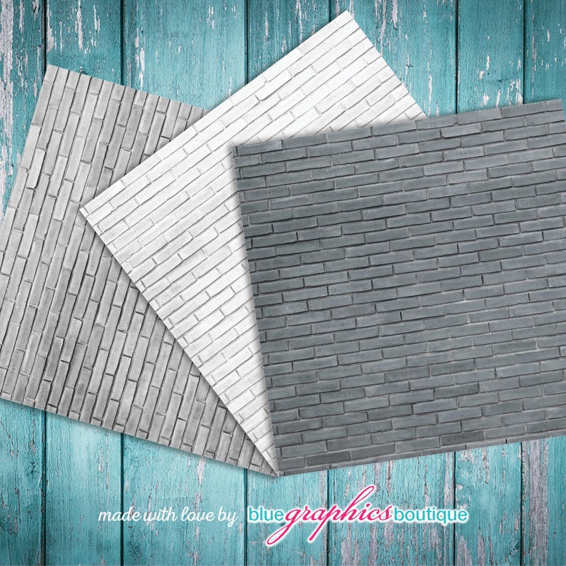 BRICK WALLS Digital Paper, Buy 2 Get 1 Free, Free Commercial Use for Small Business, brick background, texture, wall background, rustic wall image 3