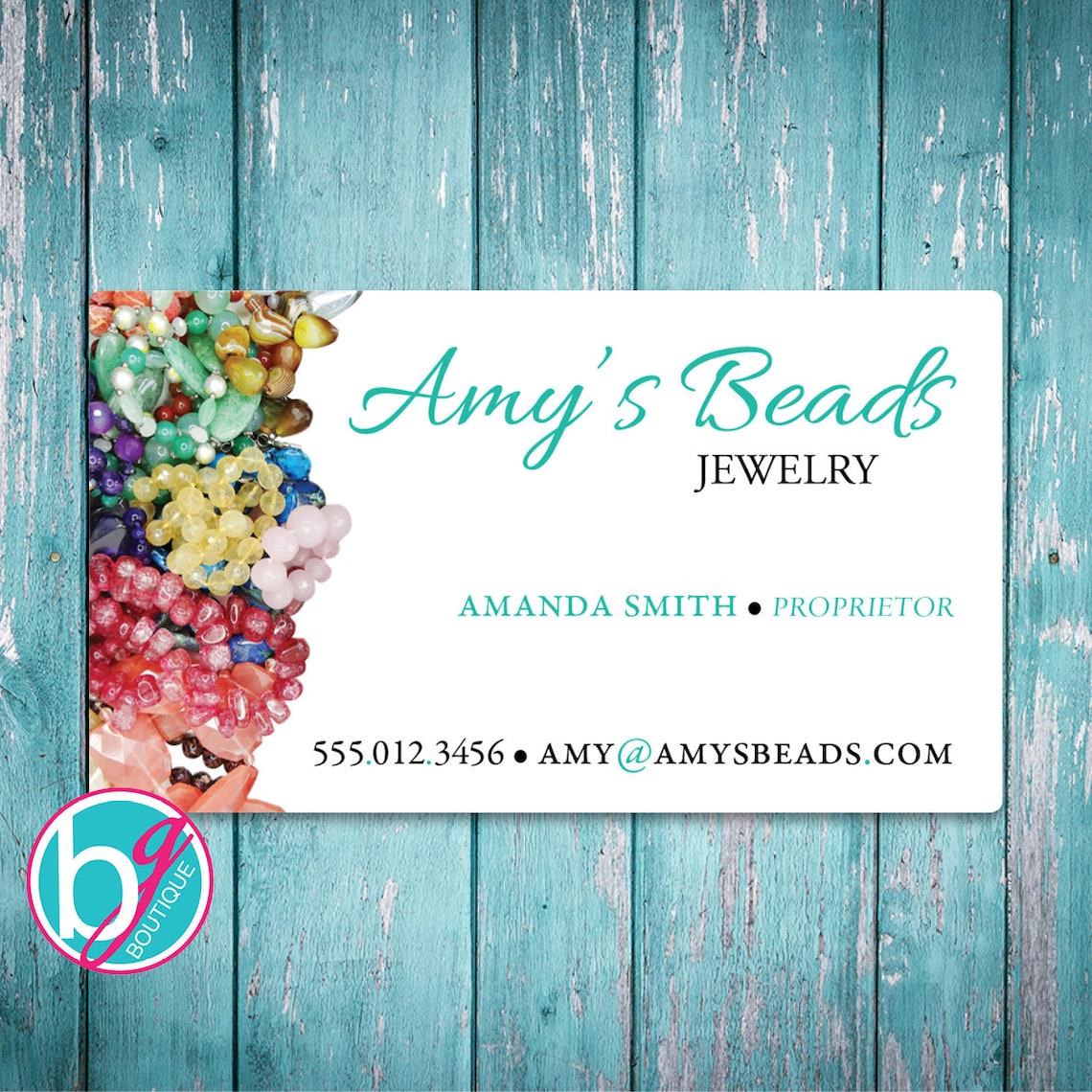 AMY'S BEADS Business Card Premade Design Etsy Shop Etsy