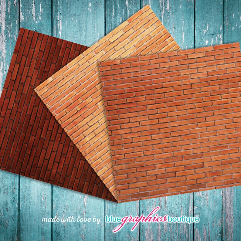 BRICK WALLS Digital Paper, Buy 2 Get 1 Free, Free Commercial Use for Small Business, brick background, texture, wall background, rustic wall image 2