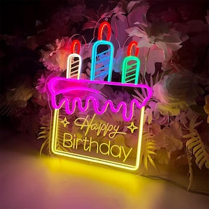 Custom Happy Birthday Neon Sign,Birthday Gift,Birthday Neon Sign,Birthday Party Decor,Led Neon Sign,Neon Sign,Neon Sign Birthday,Custom Sign