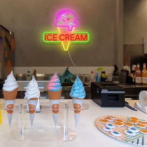 Ice Cream Neon Sign,Kitchen Neon Sign,Summmer Ice Cream Neon Light,Ice cream Led Sign,Coffee Bar Shop Restaurant Decor,Neon Signs Ice Cream