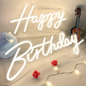 Alles Gute zum Geburtstag Leuchtreklame mit Batterie, Geschenk für Kinder, Geburtstagsschild, Neon Geburtstagsschild, Geburtstagsparty Dekor, Neonschild Geburtstag, benutzerdefiniertes LED-Schild