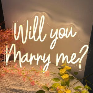 Will You Marry Me Neon Sign,Custom Wedding Sign,Neon Wedding Sign,Proposal Neon Sign,Marry Me Neon Sign,Wedding Grass Decor,Engagement Decor