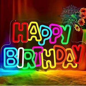 Custom Happy Birthday Neon Sign,Birthday Gift,Birthday Neon Sign,Led Neon Sign,Neon Sign,Neon Birthday Sign,Birthday Party Decor,Custom Sign
