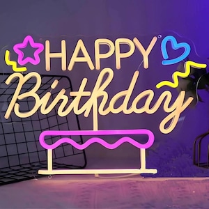 Custom Happy Birthday Led Neon Sign,Neon Sign,Neon Birthday Sign,Led Birthday Sign,Birthday Party Decor,Birthday Neon Sign,Birthday Gifts
