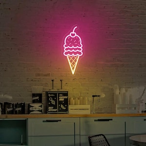 Eis Leuchtreklame für Wanddekor, Leuchtreklamen Coffee Shop Restaurant Party Decor, LED Eis geöffnet, Eiscreme LED Schilder, Lebensmittelgeschäft Neon Art