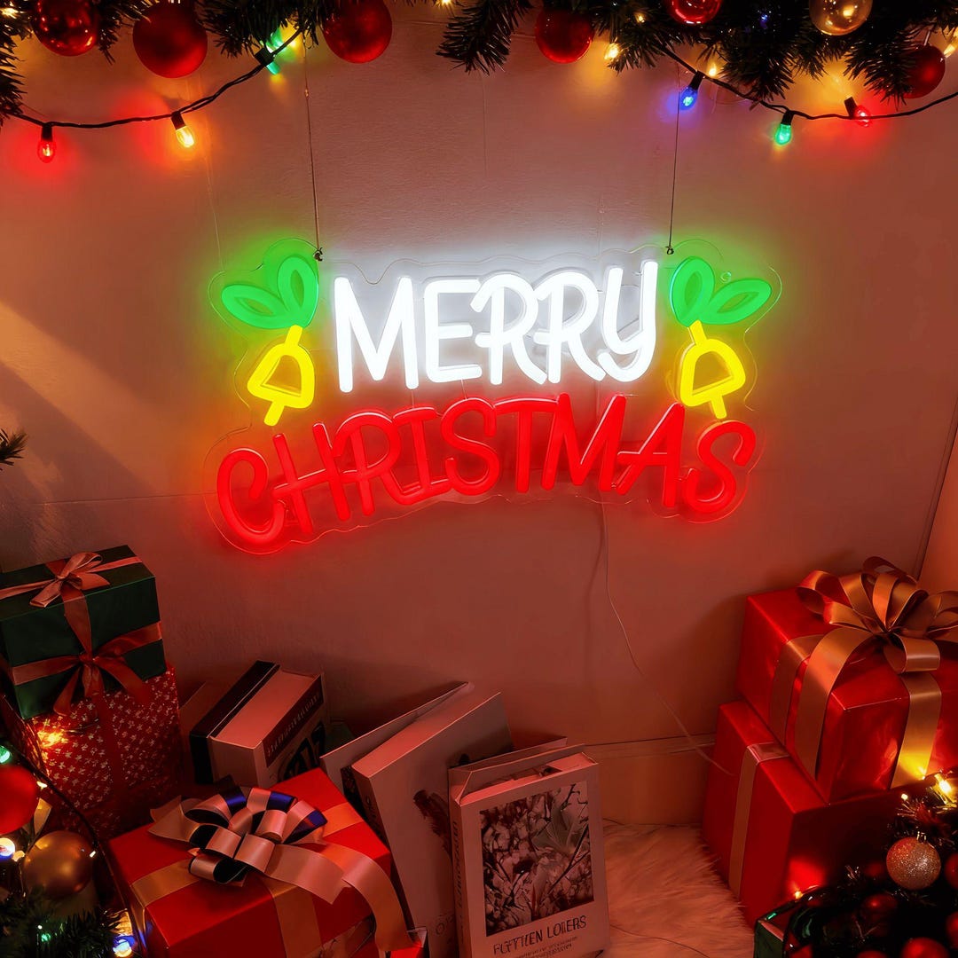 Merry Christmas Light up Sign With Bell,merry Christmas Sign,christmas — free download