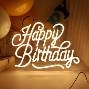 Custom Birthday Neon Sign,Happy Birthday Neon Sign,Birthday Party Decor,Birthday Gifts,Neon Birthday Sign,Happy Birthday Sign,Gifts for her