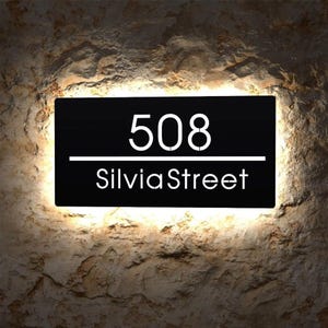 Modern Illuminated Address Plaque: Backlit LED House Number Sign