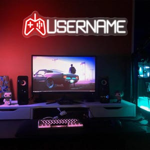 Custom Gamer Tag Neon Sign,Username Neon Sign,Gifts for Gamer,Game Tag Neon,Twitch Neon Sign,Streaming Led Sign,Gift for Him,Gaming Led Sign