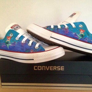 hans christian Andersen little mermaid illustrated converse low top shoes sneakers trainers printed gift magical girls