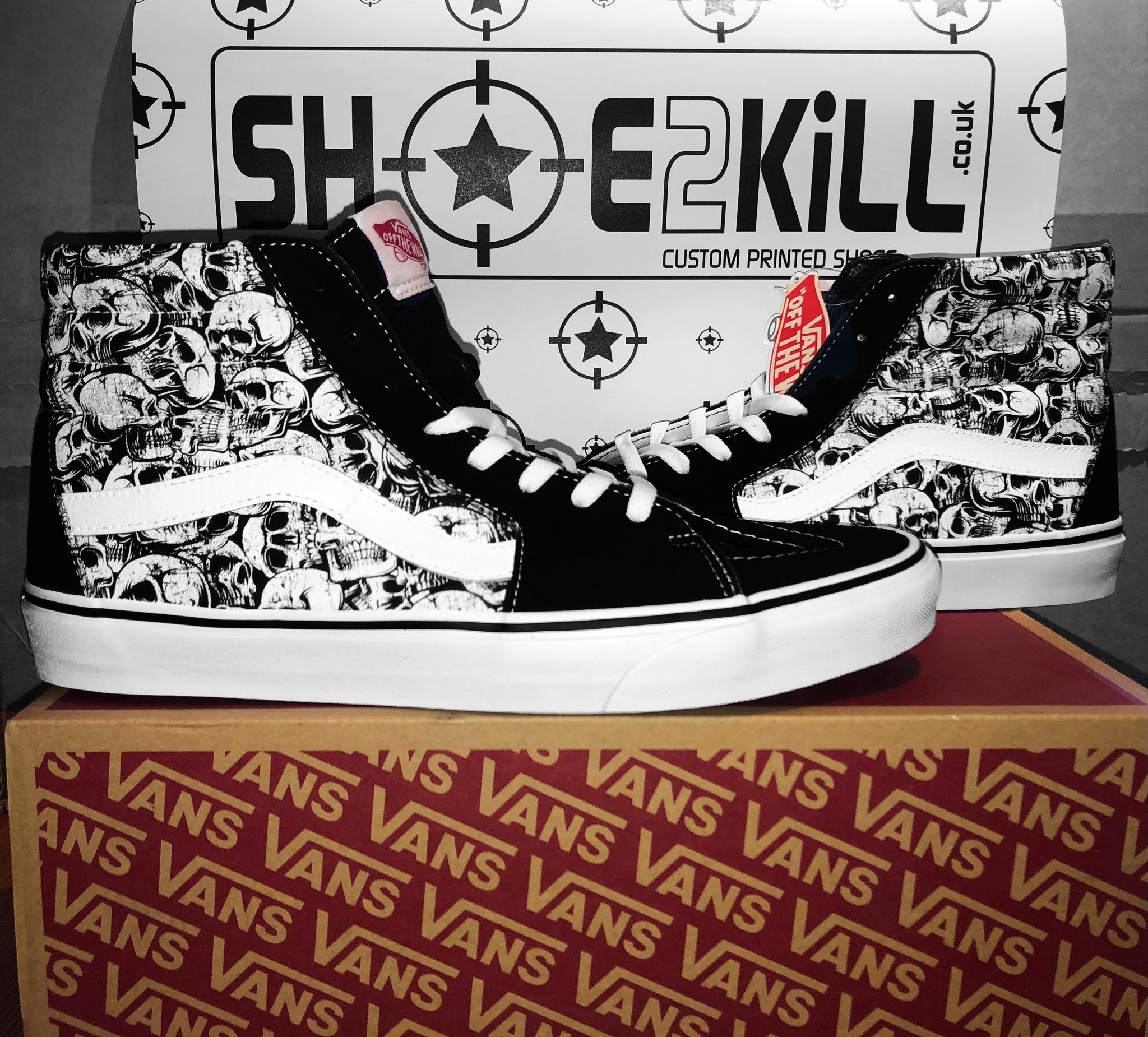 regering Beoordeling marionet Op maat bedrukte Vans SK8 Hi suède en canvas schoenen sneakers - Etsy België