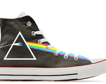 Dark side of the pink moon classic heavy rock converse high top shoes band metal sneakers trainers printed gift Floyd