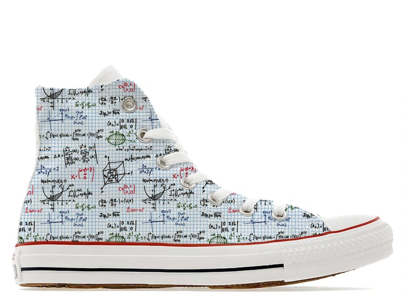 Custom Printed Converse Shoes Science Maths Mathematics Doodle Etsy