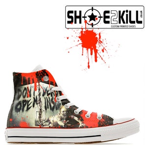 the dead are walking converse high top shoes zombie walkers dead inside sneakers trainers scary Halloween gift horror