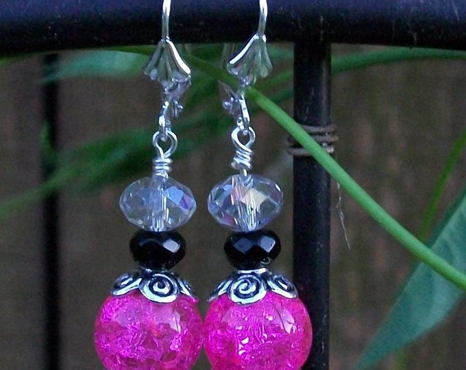 LKE0016, "ZOE:,  Victorian Style, Swarvoski Crystal drop earrings.