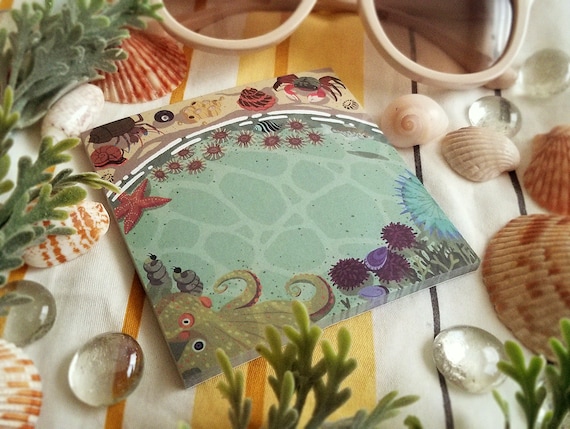 Tide Pools Memo Pad | Nature-Themed Stationery | Gift for Marine Biologist Diver Surfer Snorkeler Ocean Lover