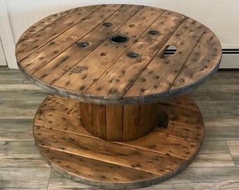 Repurposed Cable Spool Side Table Customize Stain Shipping Not Included