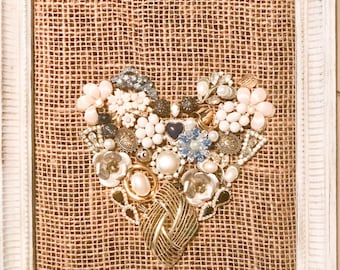 Jewelry Art Framed, Heart  (Created when Ordered, see Pics)