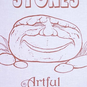 Hand Screen Printed Tea Towel: Snoozing Stones &#39;Sandy&#39; Design