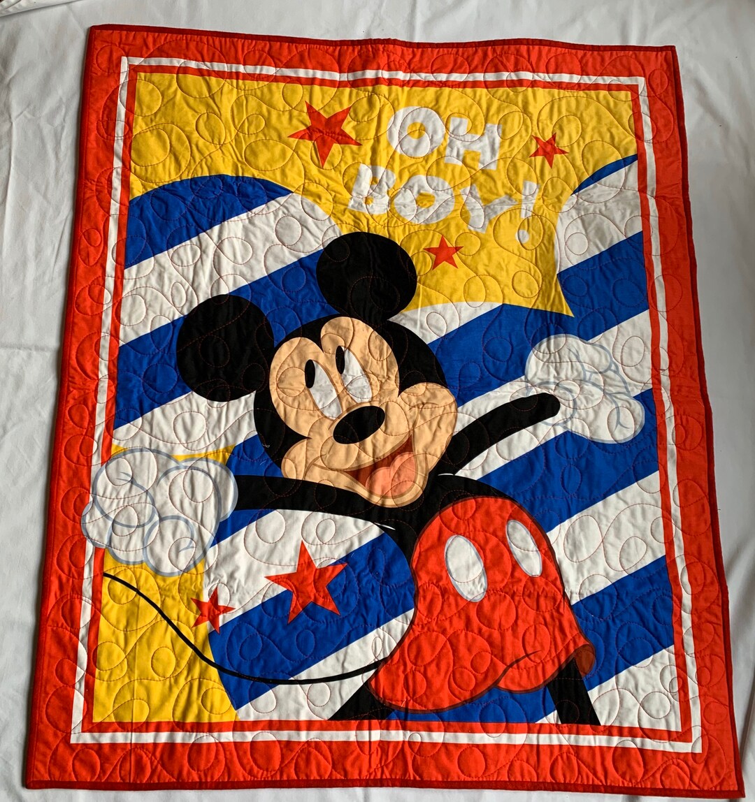 Mickey Mouse Baby Quilt Etsy