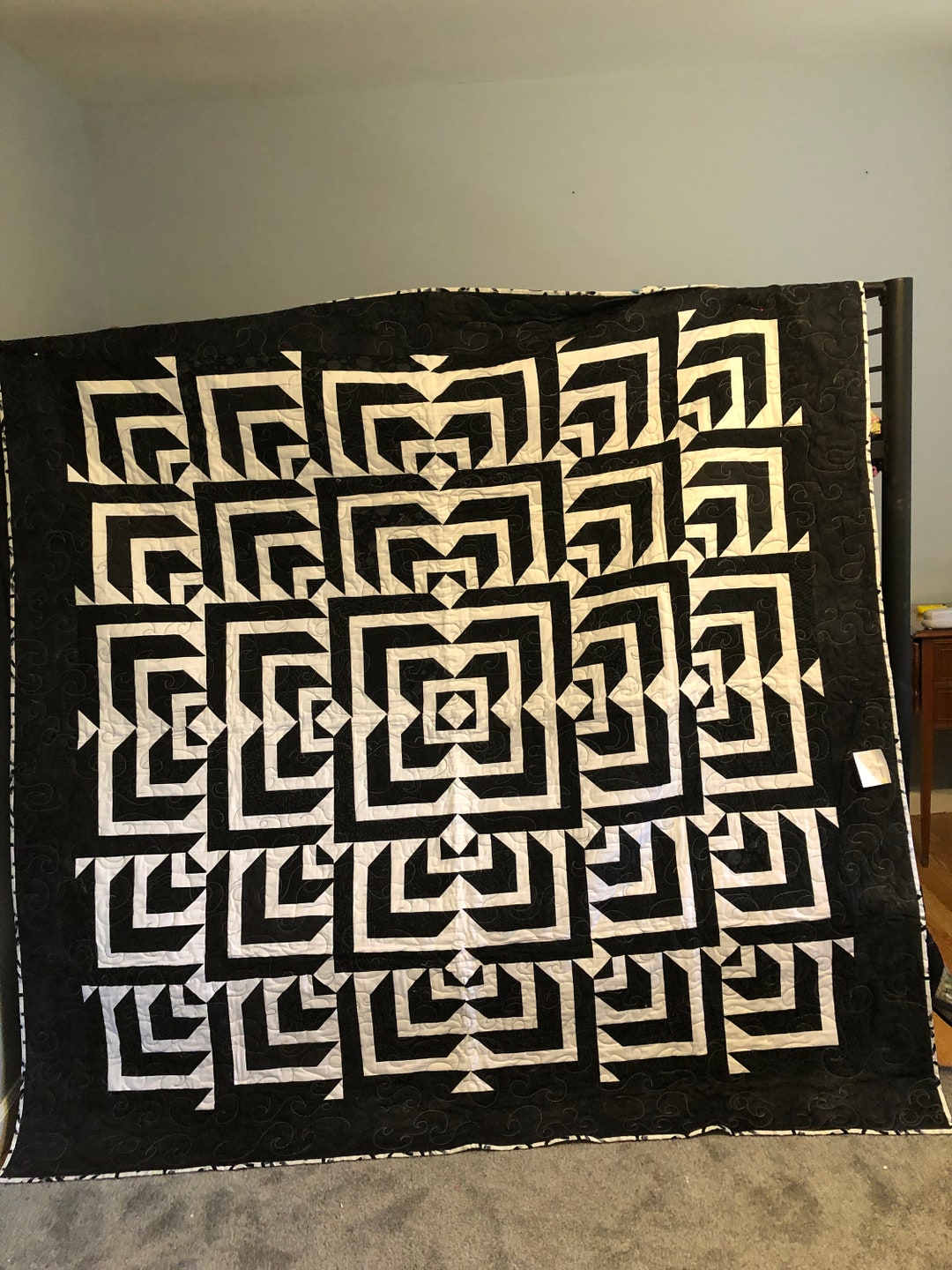 Black and White Twin Quilt Etsy