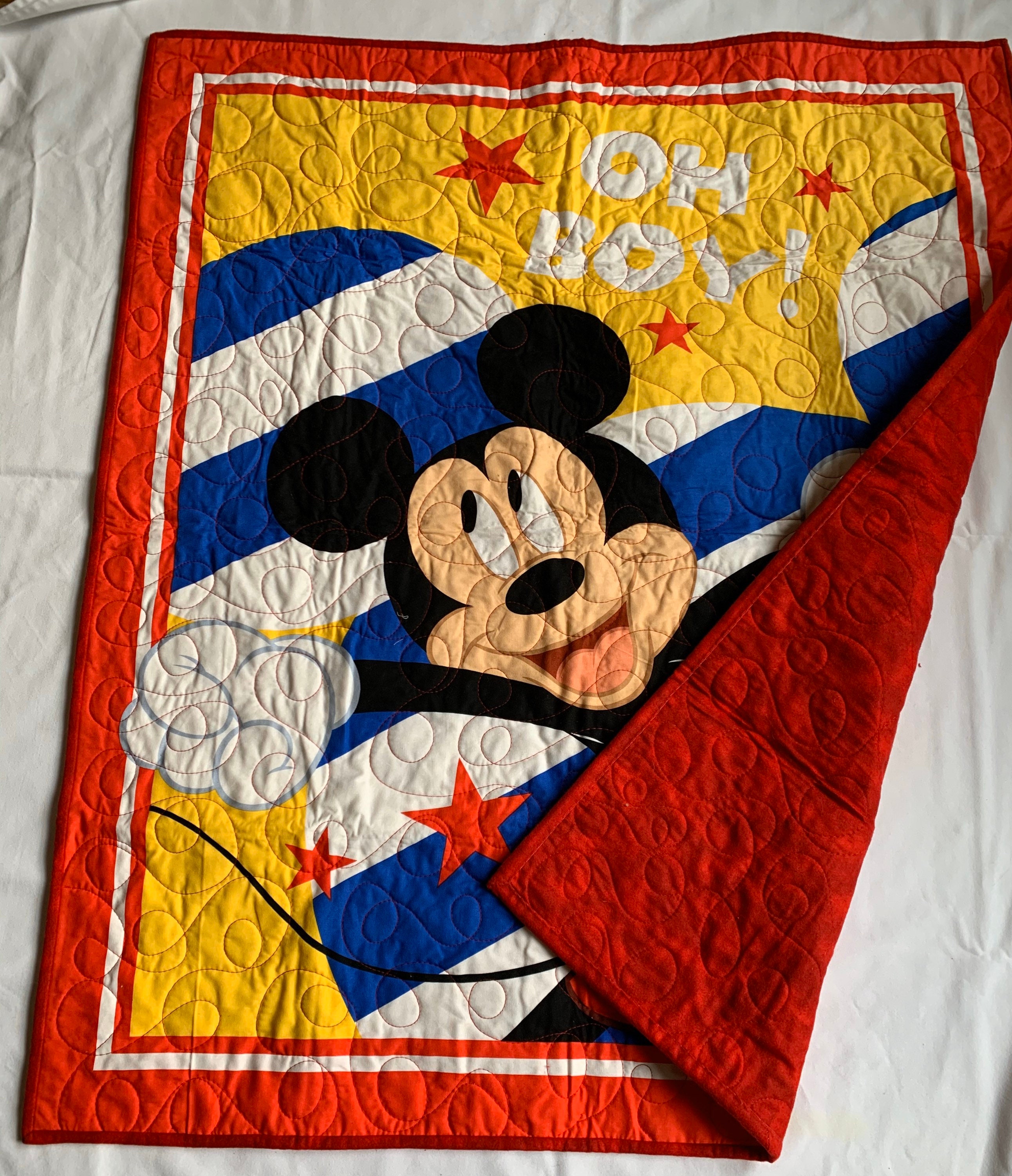 Mickey Mouse Baby Quilt Etsy