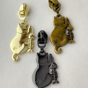 Cat | Nylon Zipper Pulls | Size #5 | Pack of 5