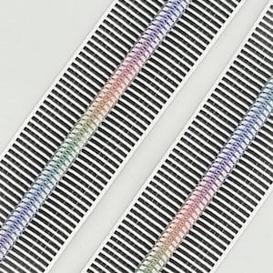 Black and White Striped with Rainbow Nylon Coils | Size #5 | Zipper by the Yard