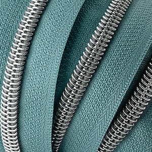 Bermuda Zipper Tape with Silver Nylon Coil | Size #5 | Zipper by the Yard